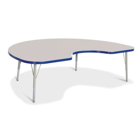 Jonti-Craft Berries Kidney Activity Table, 48 in. x 72 in., E-height, Freckled Gray/Blue/Gray 6423JCE003